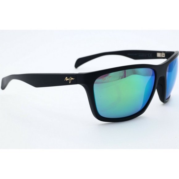Maui Jim Makoa MJ 804-2M Square Black Sunglasses Polarized Green -SCRATCHED LENS - Picture 3 of 7